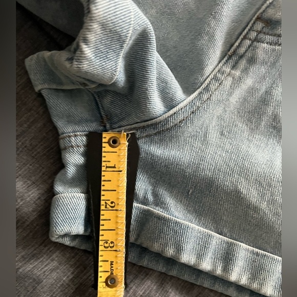 Pacsun Mom Denim Shorts size Large Belt Hoops Elasticized Waist High Rise - Picture 8 of 10